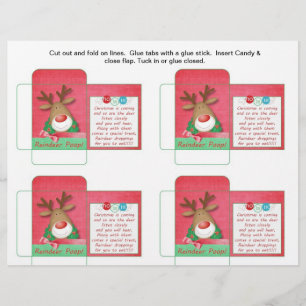 Lustigt Candy Packet Reindeer Poop med sätning Reklamblad