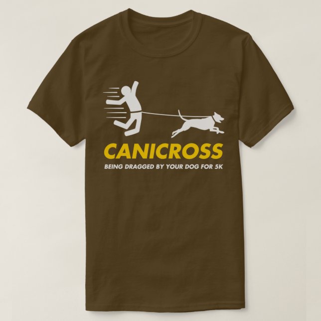 Lustigt Canicross-dränkt av Hund som kör Joke  T Shirt (Design framsida)