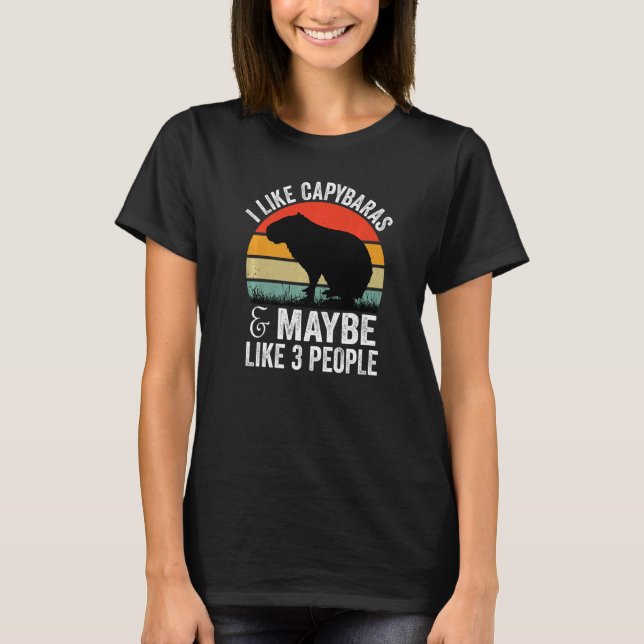 Lustigt Capybara-presenter jag gillar Capybaras oc T Shirt (Framsida)