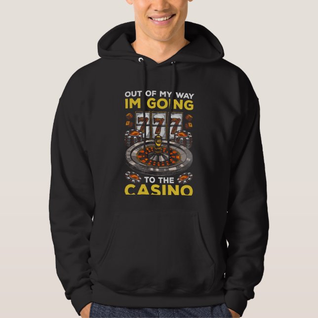 Lustigt Casino Gambling Humor-kortplatsen Maskin P Hoodie (Framsida)