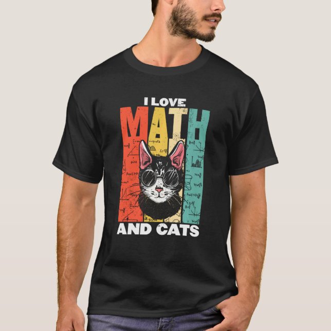 Lustigt Cat Älskare I Kärlek Math det gör människo T Shirt (Framsida)
