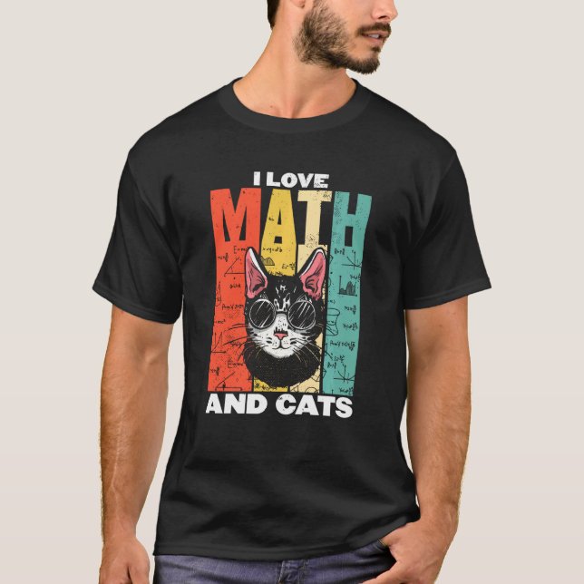 Lustigt Cat Älskare I Kärlek Math det gör människo T Shirt (Framsida)