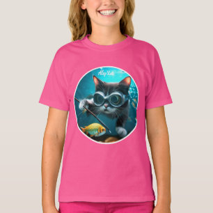 Lustigt Cat är i Aquarium T Shirt
