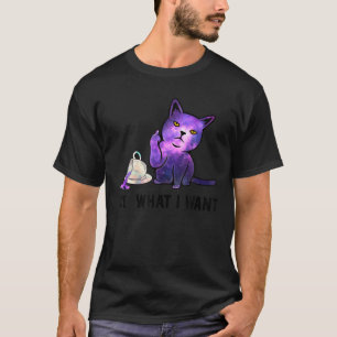 Lustigt Cat I-Do What I want - Galaxy Cat T Shirt
