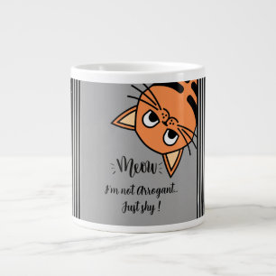 Lustigt Cat, jag är inte arrogant, bara blyg Jumbo Mugg