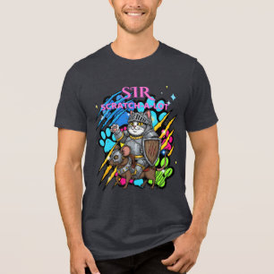 Lustigt Cat Knight "Herr Scratch a Lot" Kat-älskar T Shirt