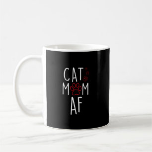 Lustigt Cat Mamma AF Crazy Cat Dam-minne Kaffemugg