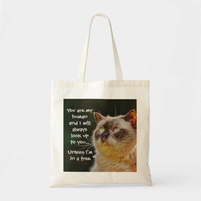 Lustigt Cat Quote, kolla upp dig Tygkasse (Framsidan)