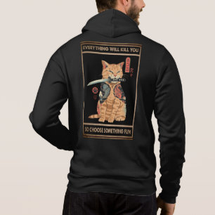 Lustigt Cat Samurai Allt kommer att Döda dig T Shirt