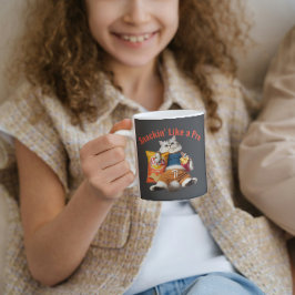 Lustigt Cat Snackin som en Pro Kaffemugg