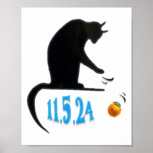 Lustigt Cat Swatt Orange av Bord på valDa Poster