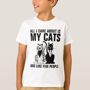 Lustigt Cat T-shirts för barn, ALLT JAG KÄNNER OM