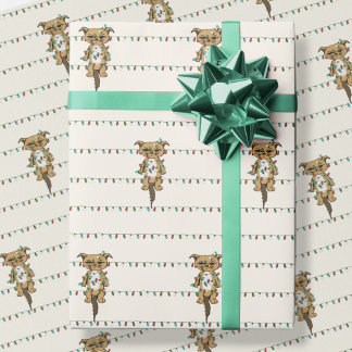 Lustigt Cat Tangled jul Ljus Wrapping Papper Presentpapper