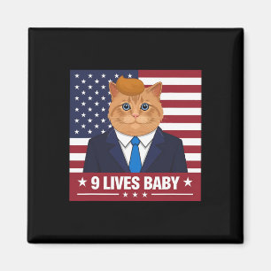 Lustigt Cat Trump 9 lever Baby-fonen Magnet