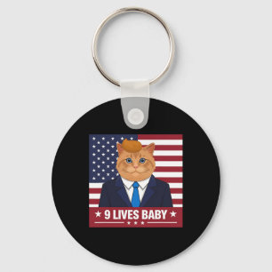 Lustigt Cat Trump 9 lever Baby-fonen Nyckelring