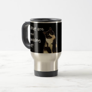 Lustigt Cat "Vad tittar du på?" Resemugg