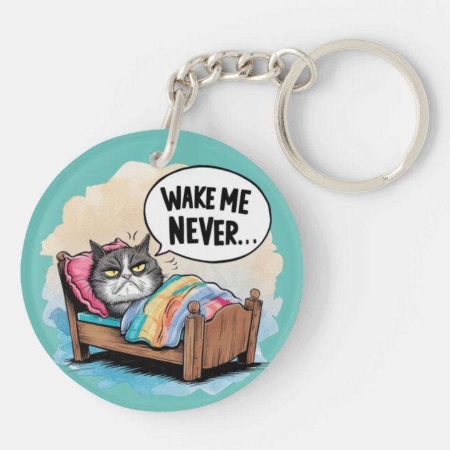 Lustigt Cat "Wake Me Aldrig" (Baksidan)