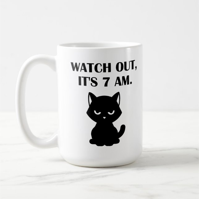 Lustigt Cat-Watch-Out, det är 7.00 Kaffemugg (Vänster)