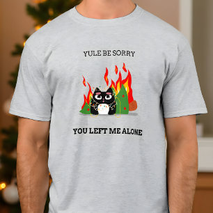 Lustigt Cat Yule, var ledsen jul T Shirt