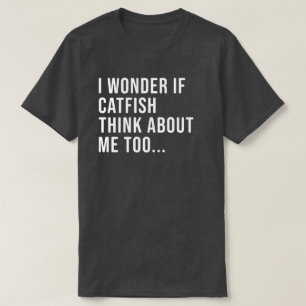 Lustigt Catfish Shirt för manar och Women T