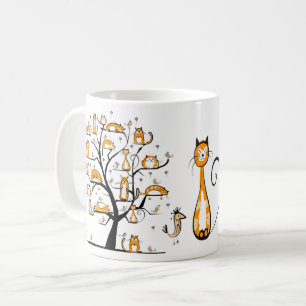 Lustigt CATS i Träd Kaffemugg