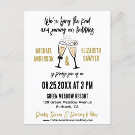 Lustigt champagne - "Plat Save Date Card" Vykort