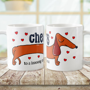 Lustigt Cheers till Long Coffee Break Hund Kaffemugg