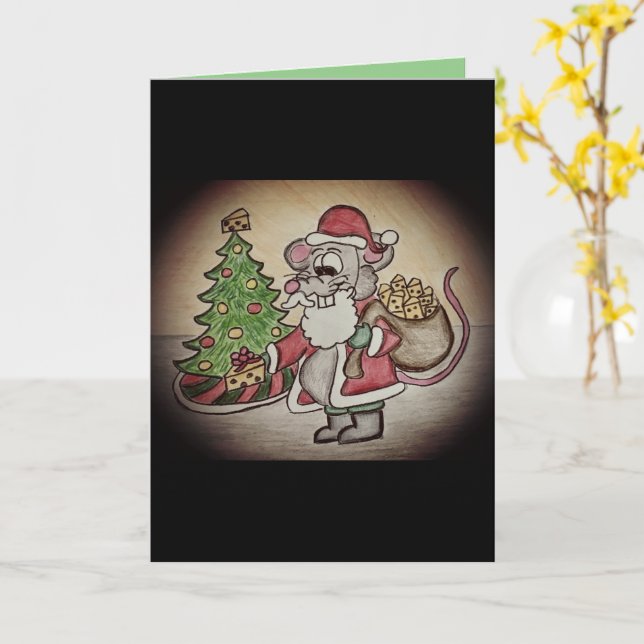 Lustigt Cheesy Santa julkort Kort (Gul blomma)