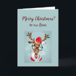 Lustigt Chef från hela USA:s Nicelista Santa Humor Helgkort<br><div class="desc">Lustigt Chef från alla oss,  Nicelistan Santa Humor till jul</div>