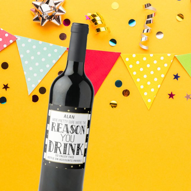 Lustigt Chef-uppskattande Anpassningsbar för guld  Vinflaska Etikett (Skapare uppladdad)