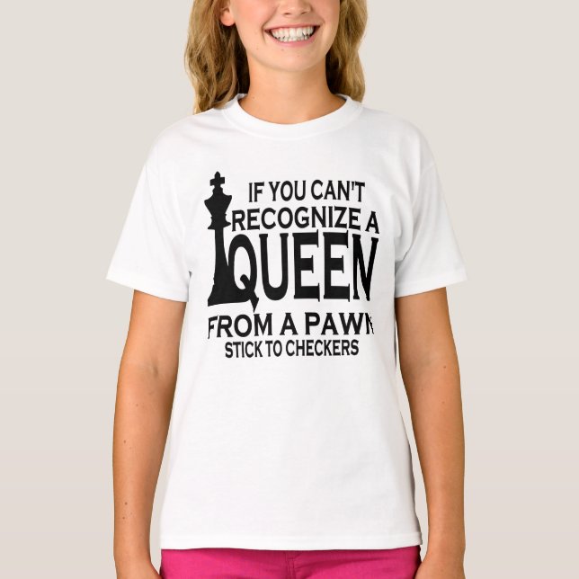 Lustigt Chess Player Klubb Queen Board Game Älskar T Shirt (Framsida)