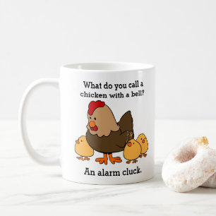 Lustigt Chicken Alarm Cluck Joke Kaffemugg