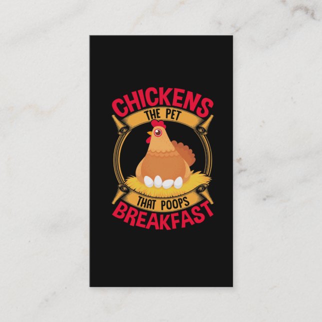 Lustigt Chicken Quote Breakfast Poop Hen-jordbruk Visitkort (Framsida)