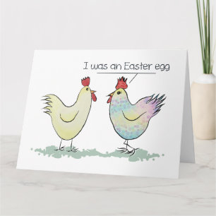 Lustigt Chicken var ett Påskägg Foldat Hälsning Kort