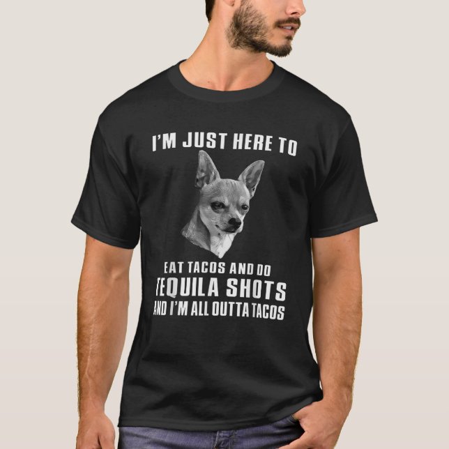 lustigt chihuahua roligt taco tequila chihuahua äl t shirt (Framsida)