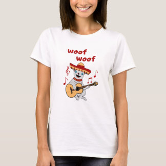 Lustigt Chihuahua spelar gitarr. Cute Hund T Shirt
