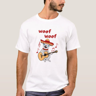 Lustigt Chihuahua spelar gitarr. Rolig hund T Shirt
