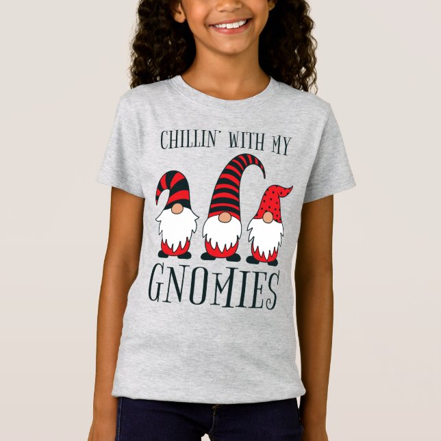 Lustigt Chillin med min Gnomies Jul Pun | T Shirt (Framsida)