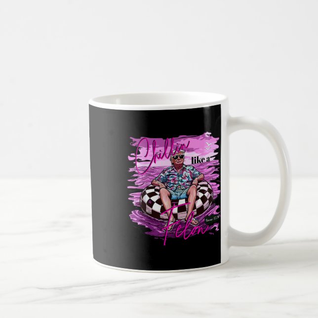 Lustigt Chillin som en felontrump 2024 Kaffemugg (Höger)