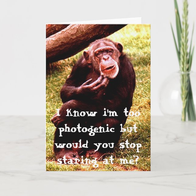 Lustigt chimpansionskort kort (Framsida)