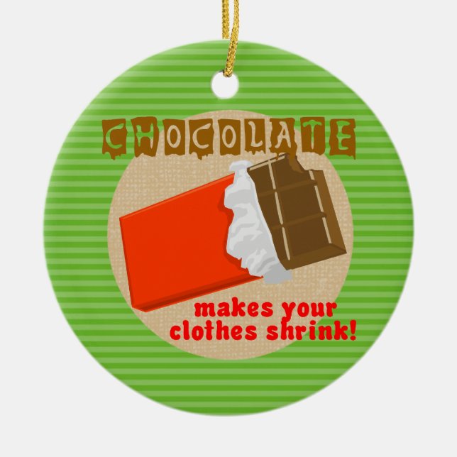 Lustigt choklad som säger julprydnad julgransprydnad keramik (Framsidan)