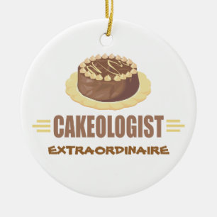 Lustigt chokladkaka julgransprydnad keramik