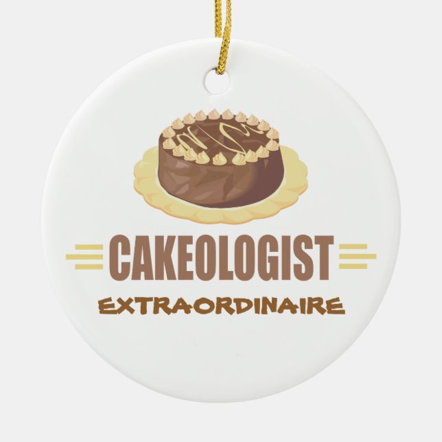 Lustigt chokladkaka julgransprydnad keramik (Framsidan)