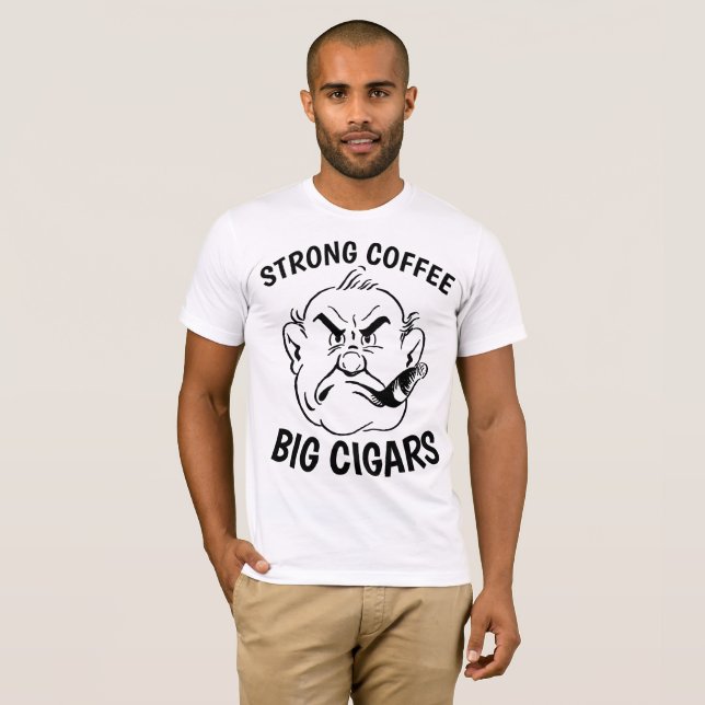 Lustigt CIGAR & COFFEE Manar T-shirts (Hel framsida)