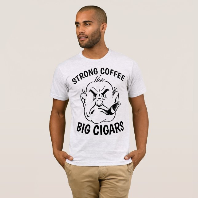 Lustigt CIGAR & COFFEE Manar T-shirts (Hel framsida)