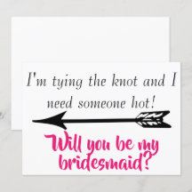 Lustigt citat blir du min Bridesmaid?