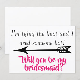 Lustigt citat blir du min Bridesmaid? Inbjudningar