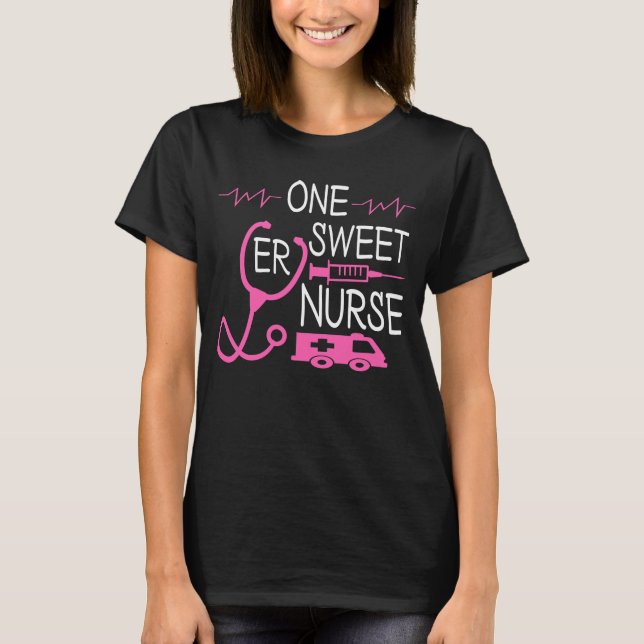 Lustigt citat, en söt Nurse Desing T Shirt (Framsida)