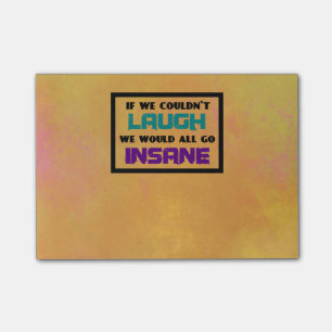 Lustigt citat från Cute Quote om skratt och vansin Post-it Block