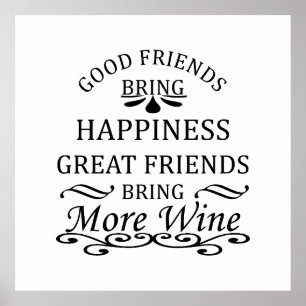 Lustigt citat från vin för vänner poster